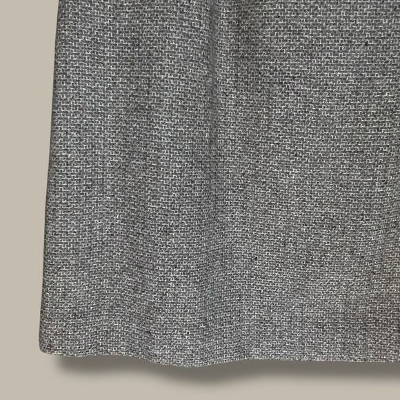 Vintage 80s Sz Small Beige Wool Blend Tweed Skirt Classic Career Basic Academia - Picture 4 of 7